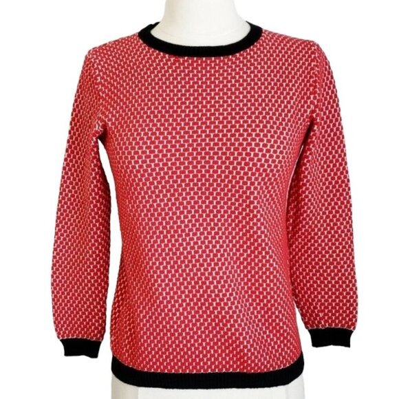 Zara Sweaters - Zara Checkered Red White Black 3/4-Sleeve Sweater